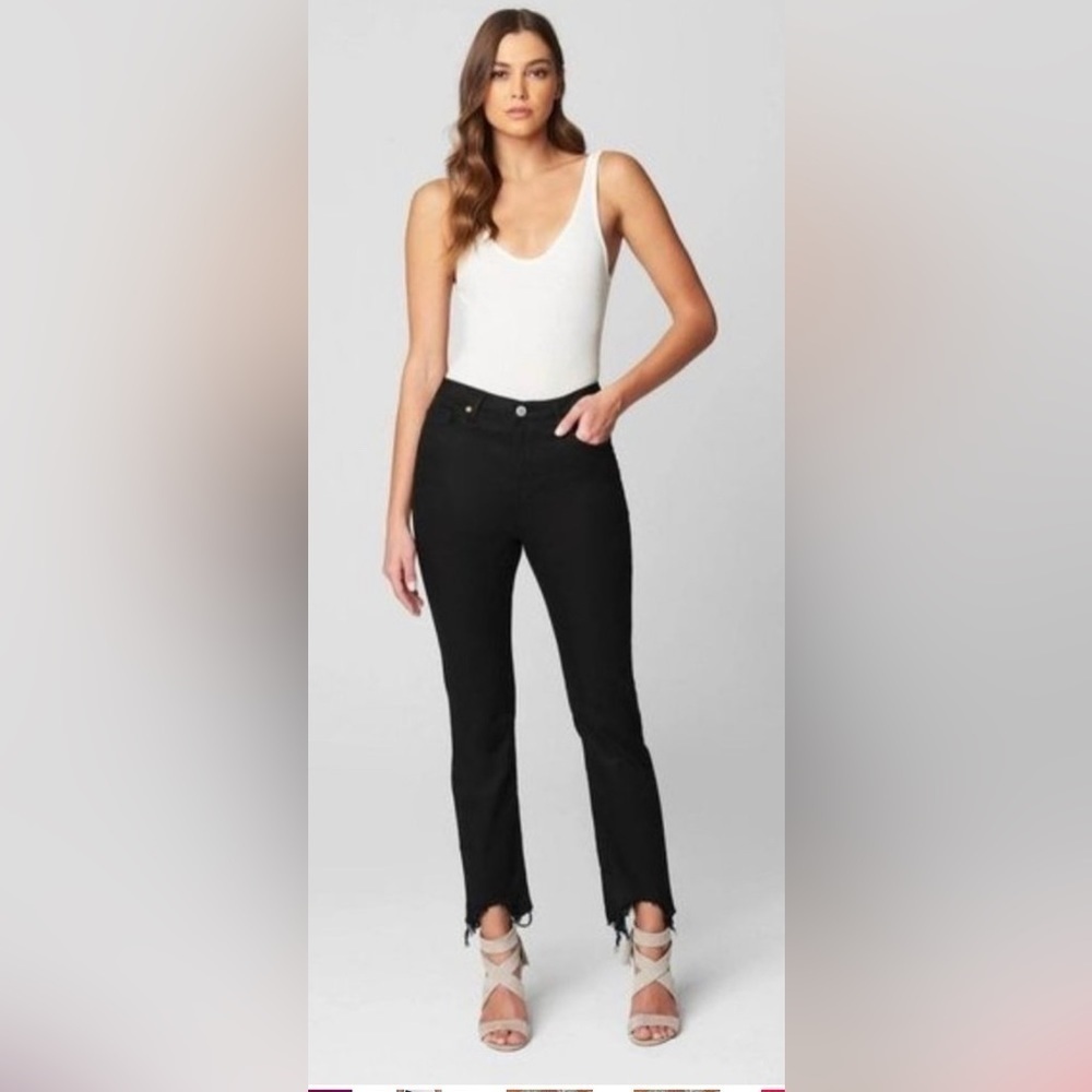 Blank NYC The Madison High Rose Crop Jeans Black NWT Sz 26